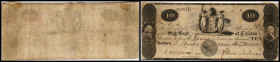 Colonial Currency
USA, New-Jersey. 10 Dollar, 1822. Serie A.
Klebereste im Rv.
VI