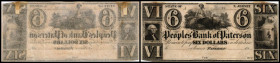 Republik 1854 - heute
USA, New-Jersey. 6 Dollar, 18--. Serie A.
Klebereste im Rv.
I - II