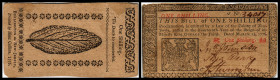 Colonial Currency
USA, New-Jersey. 1 Shilling, 1776. Serie C.
Fr. NJ-175
Klebereste im Rv.
II