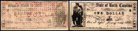 Republik 1854 - heute
USA, Nord Carolina. 1 Dollar, 1861/66. Serie B.
Klebereste im Rv.
I - II