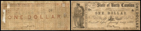 Republik 1854 - heute
USA, Nord Carolina. 1 Dollar, 1861/66. Serie A.
Klebereste im Rv.
V