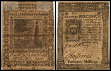 Colonial Currency
USA, Pennsylvenia. 14 Shillings, 1773. Serie B.
Fr. PA-161
Klebereste im Rv.
III