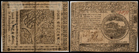 Colonial Currency
USA, Philadelphia. 4 Dollar. Serie -.
Klebereste im Rv.
III - IV