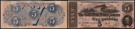 Republik 1854 - heute
USA, Richmond. 5 Dollar, 1862. Serie E.
Klebereste im Rv.
III