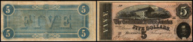 Republik 1854 - heute
USA, Richmond. 5 Dollar, 1864. Serie H.
Klebereste im Rv.
II