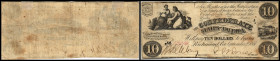 Republik 1854 - heute
USA, Richmond. 10 Dollar, 1861. Serie A.
Klebereste im Rv., fleckig
V