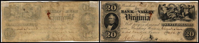 Republik 1854 - heute
USA, Virginia. 20 Dollar, 1856. Serie B.
Klebereste im Rv....