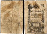 Franz Joseph I. 1848 - 1916
Kaisertum Österreich 1804 - 1918. 1 Gulden, ca. 1866/70. Werbezettel der Dresdner Zigarettenfabrik Bergmann
Künstner --, P...