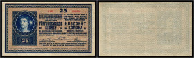 Franz Joseph I. 1848 - 1916
Kaisertum Österreich 1804 - 1918. 25 Kronen, 1918. Ausgegebene Note
Kodnar/Künstner 130 b, Richter 170
II-III