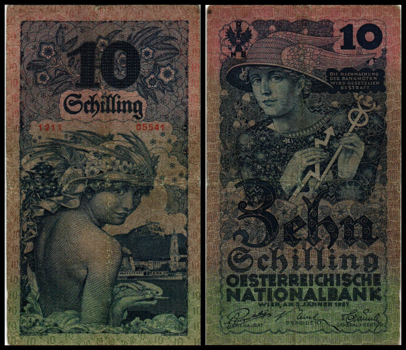 10 Schilling, 1927
1. Republik 1918 - 1938. Österreichische Nationalbank, Ausgab...