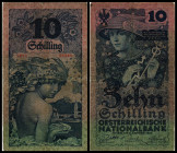 10 Schilling, 1927
1. Republik 1918 - 1938. Österreichische Nationalbank, Ausgabe 3. Jänner. Künstner 184a, Pick 230.
IV