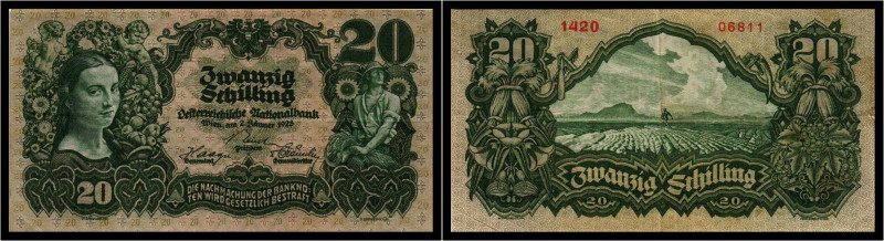 20 Schilling 1928
1. Republik 1918 - 1938. Ausgegebene Note. Kodnar/Künstner 186...