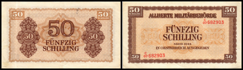 50 Schilling, 1944
Alliierte Militärbehörde ab 1944. in Österreich ausgegeben. K...