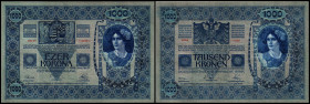 Österreichisch-ungarische Bank (Kronen). 1000 Kronen 2.1.1902, Richter-152a, K&K-115a. I