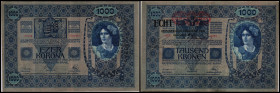 1000 Kronen 1902, Aufdruck ECHT Öst-ung Bank, Richter-183d, K&K-142b. III