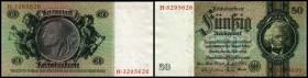 Lot 3 Stück, 50 RM 1933, Ser. E/H, F/S, K/E, Richter-245a1,2, K&K-196a,b, Gr-182a,b. I