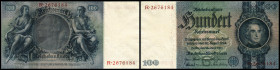Lot 2 Stück, 100 RM 1935, Ser. E/J, G/R, Richter-246a, K&K-197a, Gr-183a. I