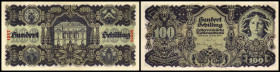 Lot 2 Stück, 100 Schilling 29.5.1945, P. dünn, dick, Richter-268, K&K-223a. II/III