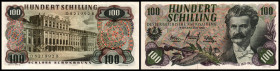 Lot 2 Stück, 100 Schilling 1.7.1960, Ser.D,A, Wien zu OeNB eng/weit, Richter-289(a,b) K&K-244 a,b. II+