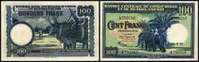 100 Francs 1.7.1952 (1.Datum) Ser.A, P-25a. II+