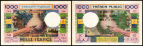 Franz. Afar- und Issa Territorium. 1000 Francs o.D.(1974) Serie D.99, kleine Randflecken, P-32. III