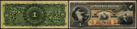 Guatemala, Government / La Tesoreria Nacional. 1 Peso (1882) Serie E, KN schwarz, Vs ohne Plattenbuchstabe re. oben, zu P-A4a. lll