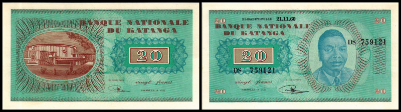 Katanga. 20 Francs 21.11.1960, P-6a. I