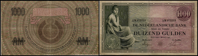 Niederlande. 1000 Gulden 5.10.1926, Serie AM, min. Nst., P-48. III-