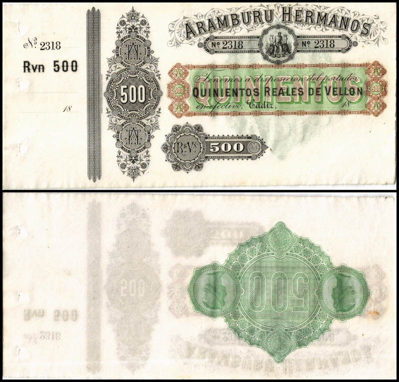 Aramburu Hermanos (Bankhaus in Cadiz, gegründet 1870)
Specialized Issues. 500 Re...