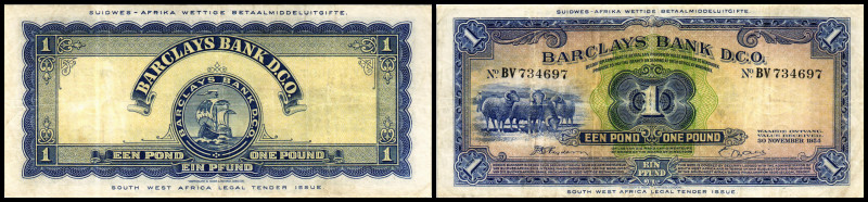 Südwest Afrika, Barklays Bank D.C.O.. 1 Pfund 30.11.1954, Serie BV, P-5a. III-