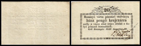 Lot 2 Stück, 20 p.kr (gebrochener Rahmen re) 1 p.ft(Gulden) 29.8.1849. II/III
