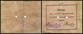 Küküllö-Dombó, Ungarn, Gemeinde. Lot 2 Stück, 50f, 1Krone, gelocht, Richter-73a,b. IIl/IV