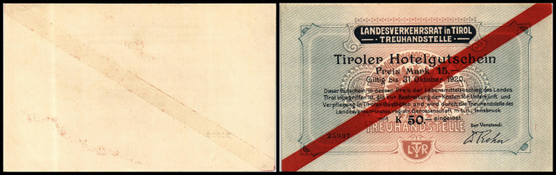 Innsbruck – Tirol, Stadt-Landesverkehrsrat. 50 Kronen o.D./1920, Richter-9,1all....