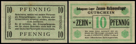 Torgau, Zossen-Halbmondlager + Weinberge. Lot 5 Stück, 5Pfg(IV); 10Pfg,5Mk; 1Pfg,1Mk(beide I) T-01B; 03,20bB; 01BC,05B. I/III