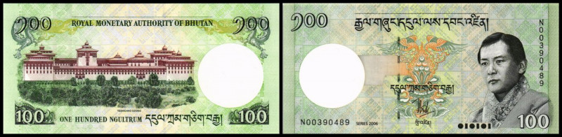 Lot 2 Stück: 100 Ngultrums 2006, P-32a. I