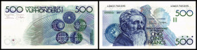 500 Francs o.D.(1982/98) Sign.3 und 10, bds., P-143(a). II+