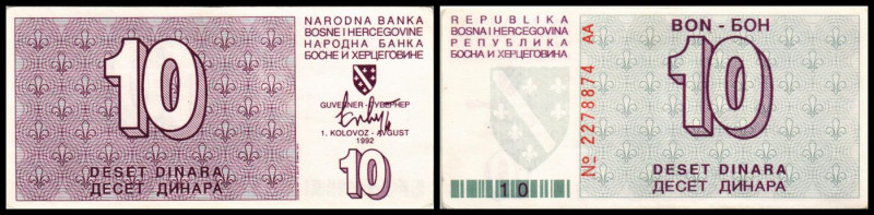 Sarajewo Ausgabe. 10 Dinar 1.8.1992 (B-102) P-21a. I-