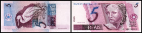 Lot 2 Stück: 5 Reais o.D.(2003- , Wz.Flagge, Sign.40, Ser.B-C) P-244Af. I