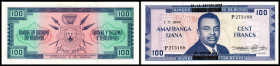 Republik. 100 Francs o.D.(1966 - altes Datum 1.7.1966 Aufdruck auf P-12b) P-17b. I-
