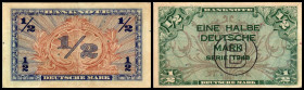 Bank Deutscher Länder - Westberlin. ½ D.Mk 1948, Stpl.B, P-1b, Ro-231a/WZB-13a. II-