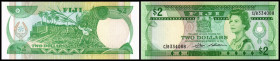 Lot 2 Stück: 2 Dollars o.D.(1983, Sign. Barnes/S.Siwatibau) Dfa. TdlR, P-82a. I
