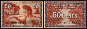 Gouvernement General. 50 Cents o.D.(1939, Sign.13, Ser.BB) P-87c. II