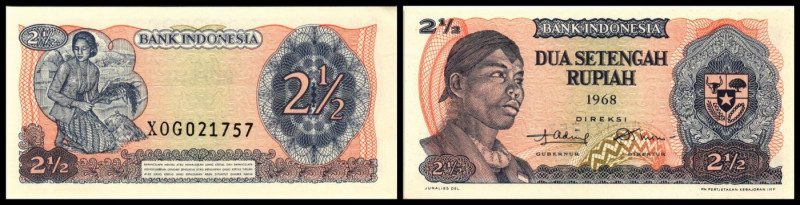 Bank Indonesia. 2 1/2 Rupien 1968, Serie X (Ersatznote) zu P-103a. I