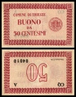 Commune di Trieste. 50 Cent. o.D.(1943) mit Serie und KN, Keller II.WK Seite36, Nr.73. I