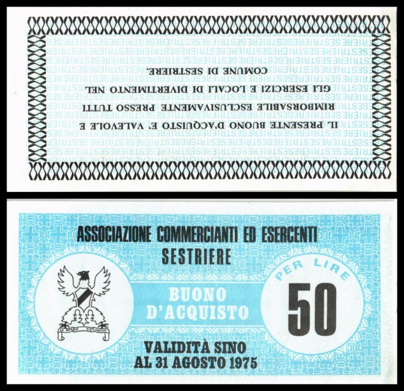 Buono Acqisto
Sestriere. 50 Lire o.D.-31.8.1975, Ass.Comm. ed Esercenti. I