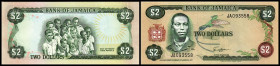 2 Dollars o.D.(1981/83/Sign.6) KN 4 mm hoch, P-65a. I