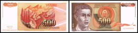 Lot 5 Stück: 500 Dinar 1991, B-R157, P-109. I