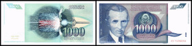 Lot 2 Stück: 1000 Dinar 1991, B-R158, P-110. I