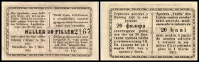 Kevevára/Apotheke zum hl. Geist. 20 Heller/Filler/Dinar/bani 1.3.1921, B-R37. I