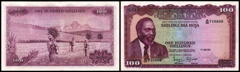 100 Shillings 1.7.1971, Sign.3, P-10b. II